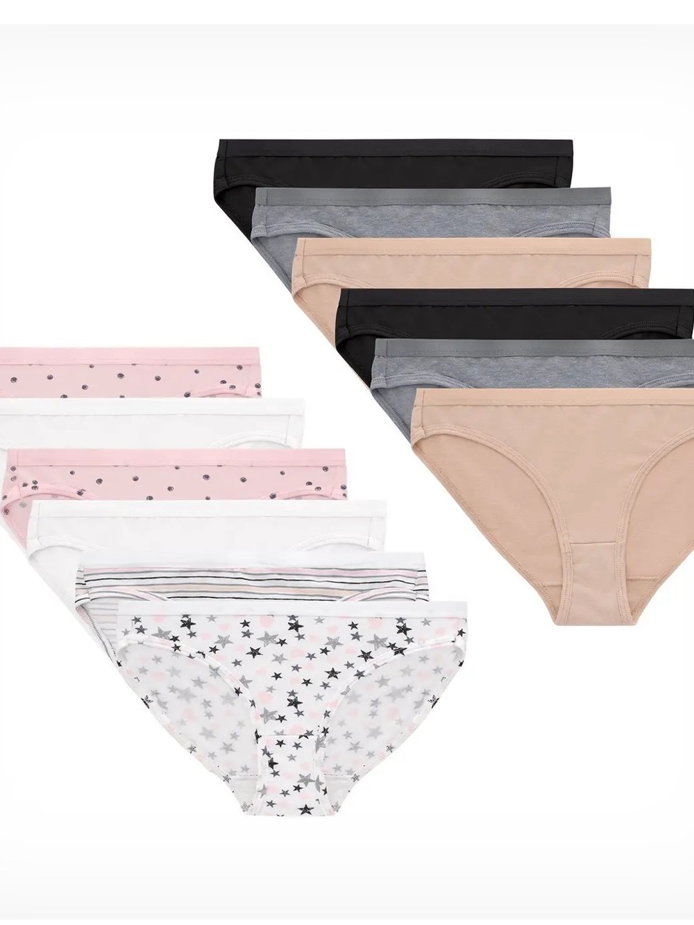 Hanes Girls' Tagless Bikini Underwear, 12-Pack New Size 8 Tagless. New